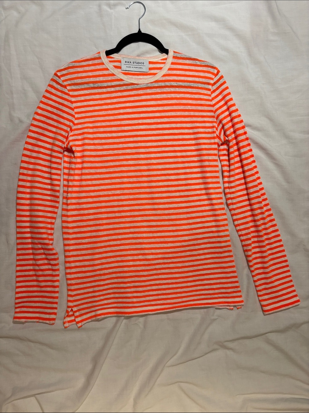 Rika Studios Orange & White Striped Long-Sleeve Women’s Tee